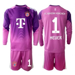 Bayern Munich Manuel Neuer #1 Maalivahti Jalkapallovaatteet Lasten Kolmas peliasu 2025-26 Pitkähihainen (+ Lyhyet housut)